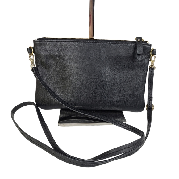 Emma Fox black & white color block small pebbled leather convertible crossbody - Picture 3 of 15